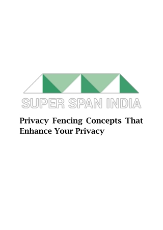 Privacy Fencing Concepts That Enhance Your Privacy