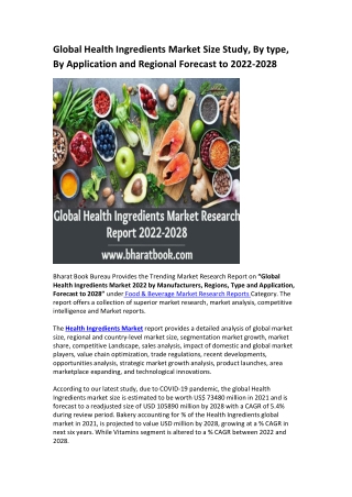 Global Health Ingredients Market Research Report 2022-2028
