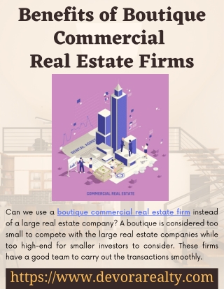 Benefits of Boutique Commercial  Real Estate Firms