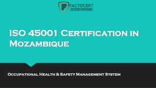 An Information About ISO 45001 Certification in Mozambique