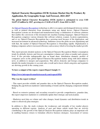Optical Character Recognition Market
