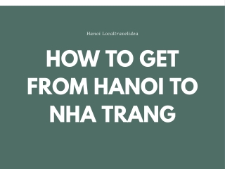 HANOI TO NHA TRANG