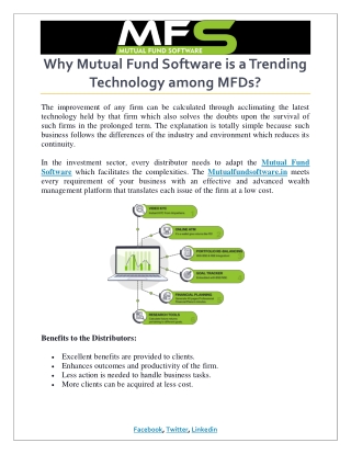 Why Mutual Fund Software is a Trending Technology among MFDs