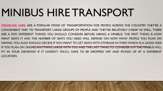 Minibus Hire