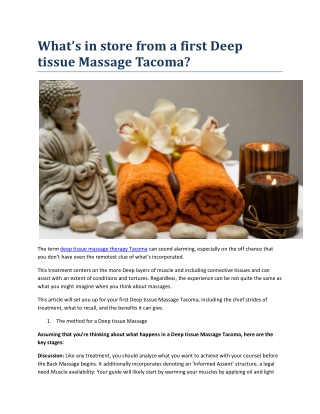 What’s in store from a first Deep tissue Massage Tacoma?