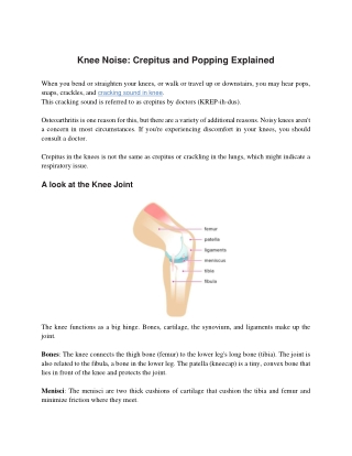 Knee Noise_ Crepitus and Popping Explained