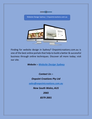 Website Design Sydney | Onpointcreations.com.au