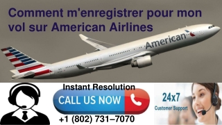 Comment m'enregistrer pour mon vol sur American Airlines