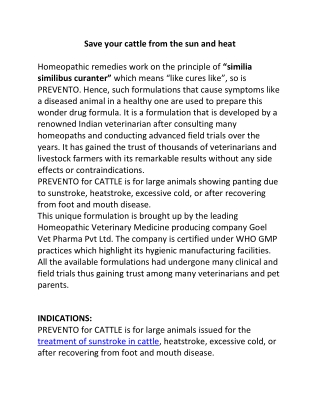 Save your cattle from the sun and heat