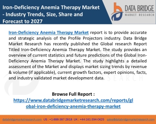 Iron-Deficiency Anemia Therapy Market Size, Trends, Opportunity, Competitive