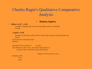 Charles Ragin’s Qualitative Comparative Analysis
