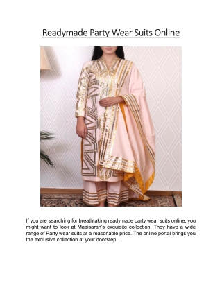 Readymade Party Wear Suits Online