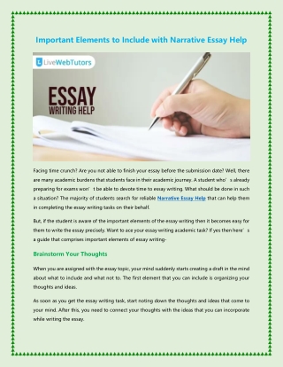 Hire Best Narrative Essay Help Expert in Canada @ 30% off