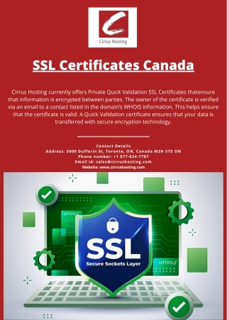 SSL Certificates Canada