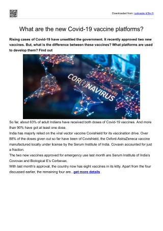 What are the new Covid-19 vaccine platforms