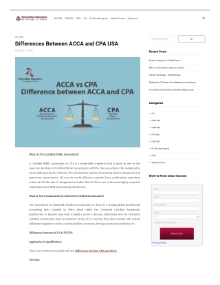 Differences Between ACCA and CPA USA
