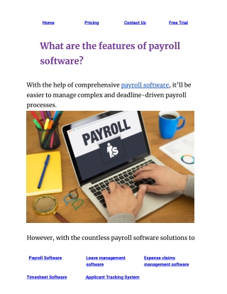 What are the features of payroll software