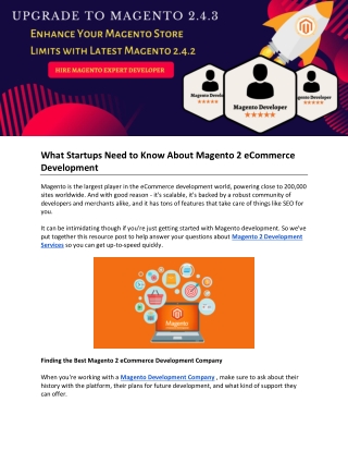 What Startups Need to Know About Magento 2 eCommerce Development