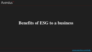 Benefits of ESG to a business