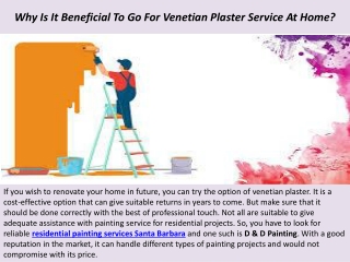 Why Is It Beneficial To Go For Venetian Plaster Service At Home?