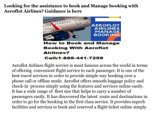 How to Book and Manage Booking With Aeroflot Airlines?