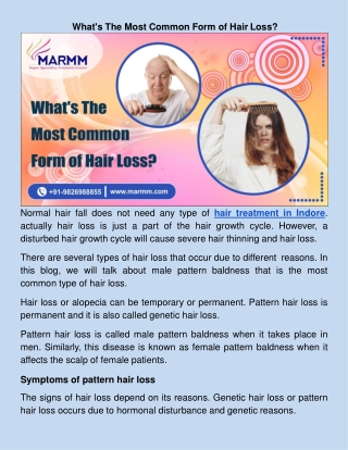 What's The Most Common Form of Hair Loss?