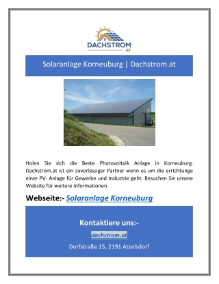 Solaranlage Korneuburg | Dachstrom.at