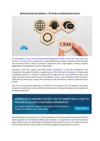 Marketing Cloud and Salesforce – The Guide to Implementation Success