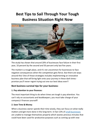 Best Tips to Sail Through Your Tough Business Situation Right Now