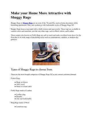 Make your Home More Attractive with Shaggy Rugs..docx