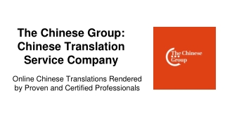 The Chinese Group-Chinese Translation Service Company