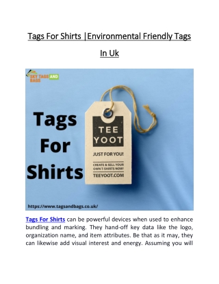 Tags For Shirts |Environmental Friendly Tags In Uk