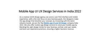 Mobile App UI UX Design Services in India