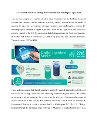 Digital Signature Market Outlook and Opportunities in Grooming Regions, 2030