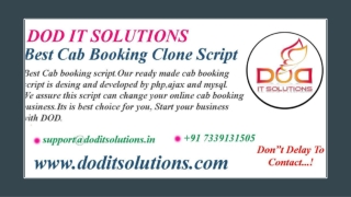 Cab Booking Script - Readymade Clone Script