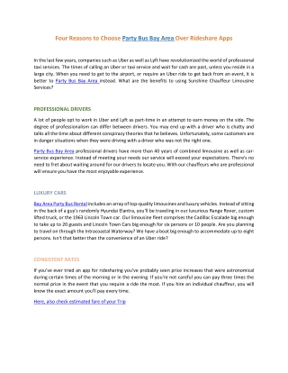 Four Reasons To Choose Our Car Service Over Rideshare Apps