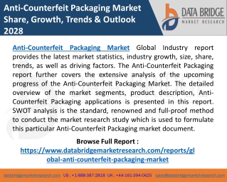 Anti-Counterfeit Packaging Market Grow 12.20% CAGR,  Size, Share, Trends