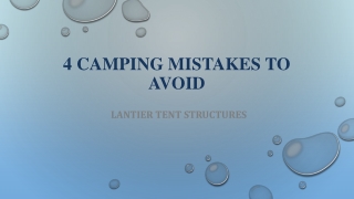 4 Camping Mistakes to Avoid