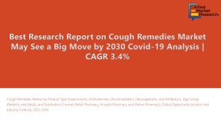 Cough Remedies Market to move forward at a double-digit CAGR by 2030