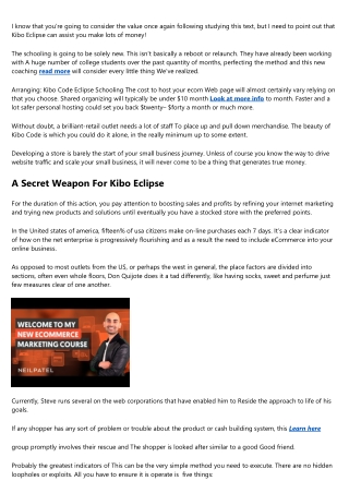 A Review Of Kibo Eclipse