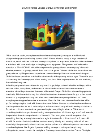 BounceHouseLeasesCorpusChristiforBombParty