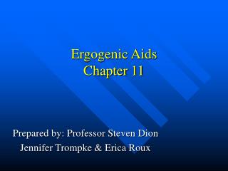 Ergogenic Aids Chapter 11