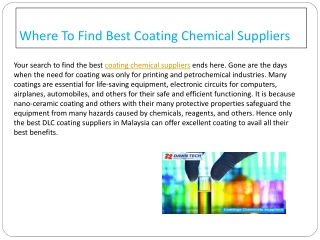 Where To Find Best Coating Chemical Suppliers