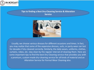 Tips to Finding a Best Dry-Cleaning Service & Alteration Service