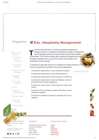 Institute of Hospitality Management in India _ BSC in Hotel Management