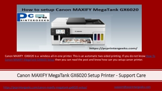 How to setup Canon MAXIFY MegaTank GX6020 Printer - Support Care