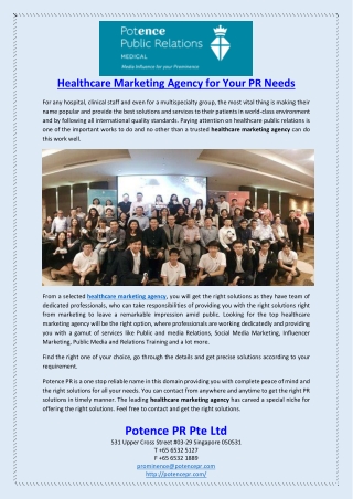 Healthcare Marketing Agency for Your PR Needs
