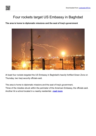 Four rockets target US Embassy in Baghdad