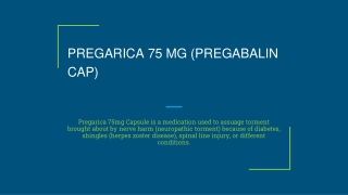 PREGARICA 75 MG (PREGABALIN CAP)