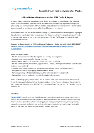 Lithium Niobate Modulator Market Forecasts to 2028